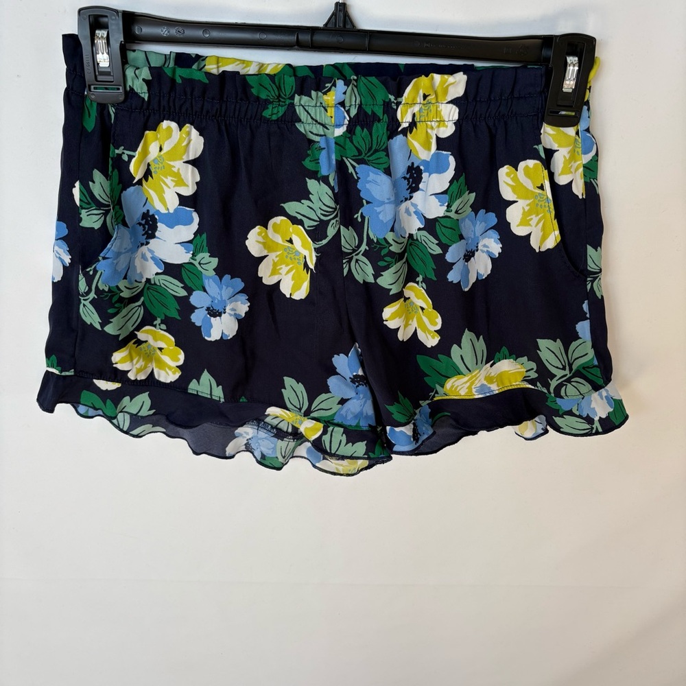 Aerie High Waist Floral Shorts - Blue and Yellow. Size S INV25/356
